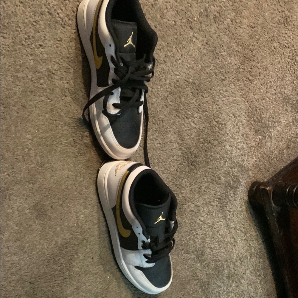 Jordan Black and Gold Sneakers Premium Low-Top Design